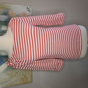 Kate Spade M Striped Top Shoulder Bow White Coral